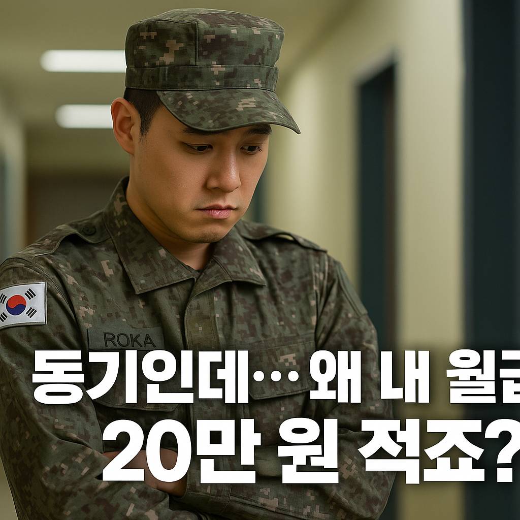 군대 자동진급 폐지로 동기간 봉급차이로 우울해하는 사병모습