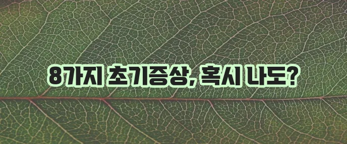 전문가가 알려주는 치매 초기증상 8가지 꼭 확인하세요 자가진단 테스트도 잊지 마세요