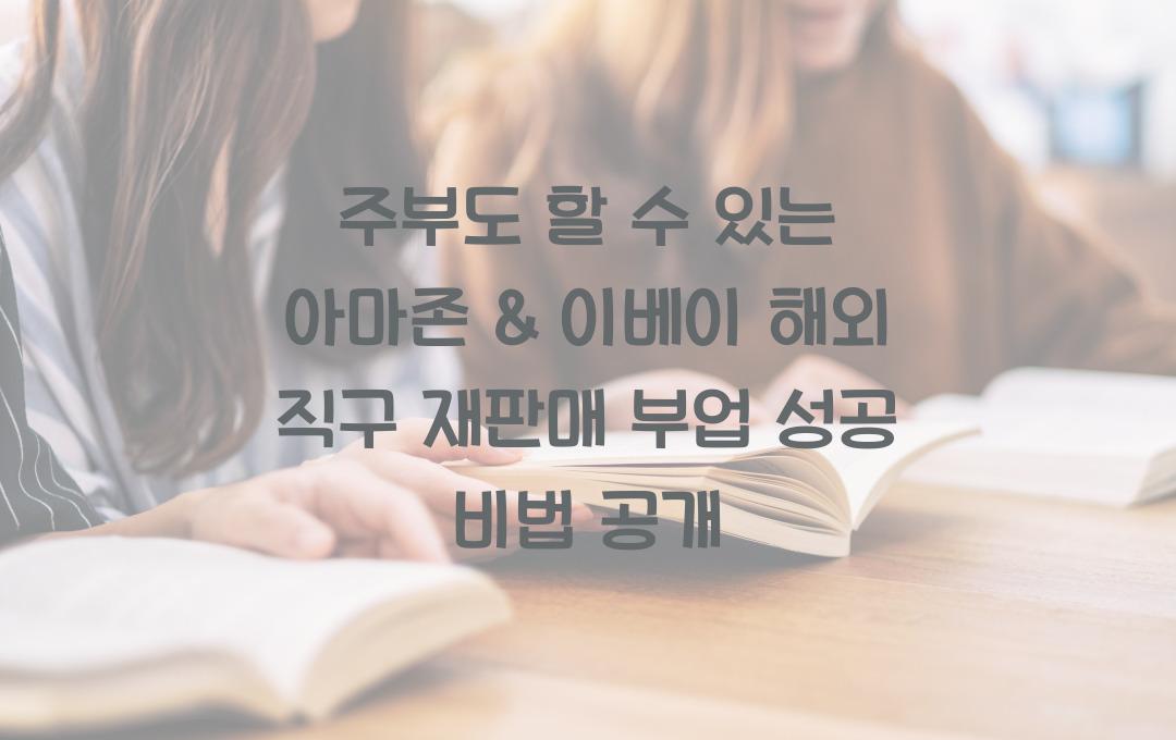 주부도 할 수 있는 아마존 & 이베이 해외 직구 재판매 부업