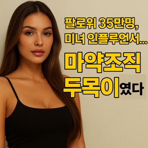“브라질 인플루언서 멜리사 사이드가 마약 조직 두목으로 체포된 사건을 다룬 뉴스형 썸네일 이미지”
