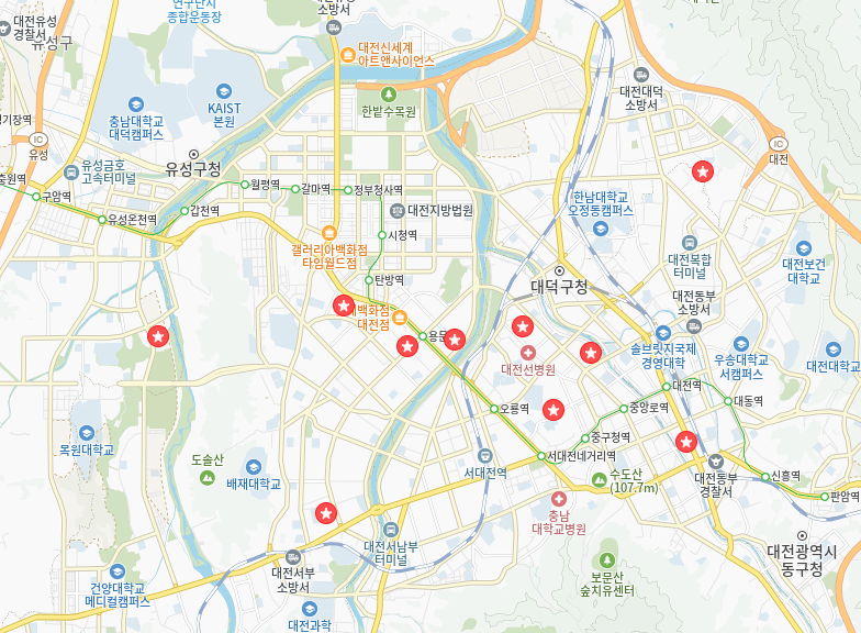 2025년 대전 입주 아파트 물량 지도