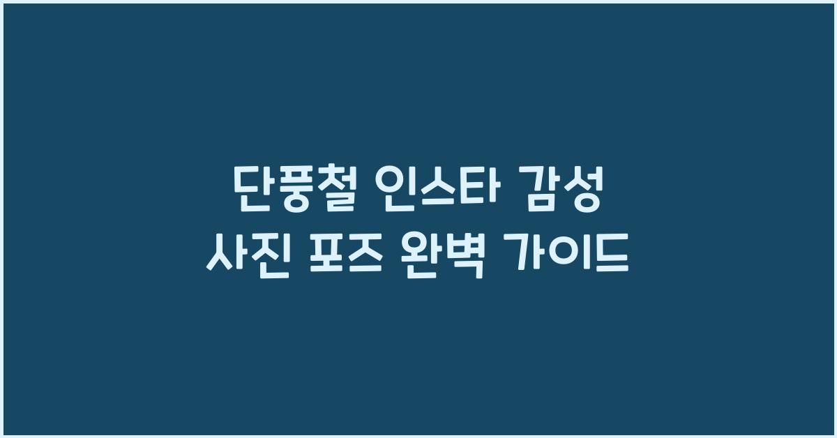 단풍철 인스타 감성 사진 포즈