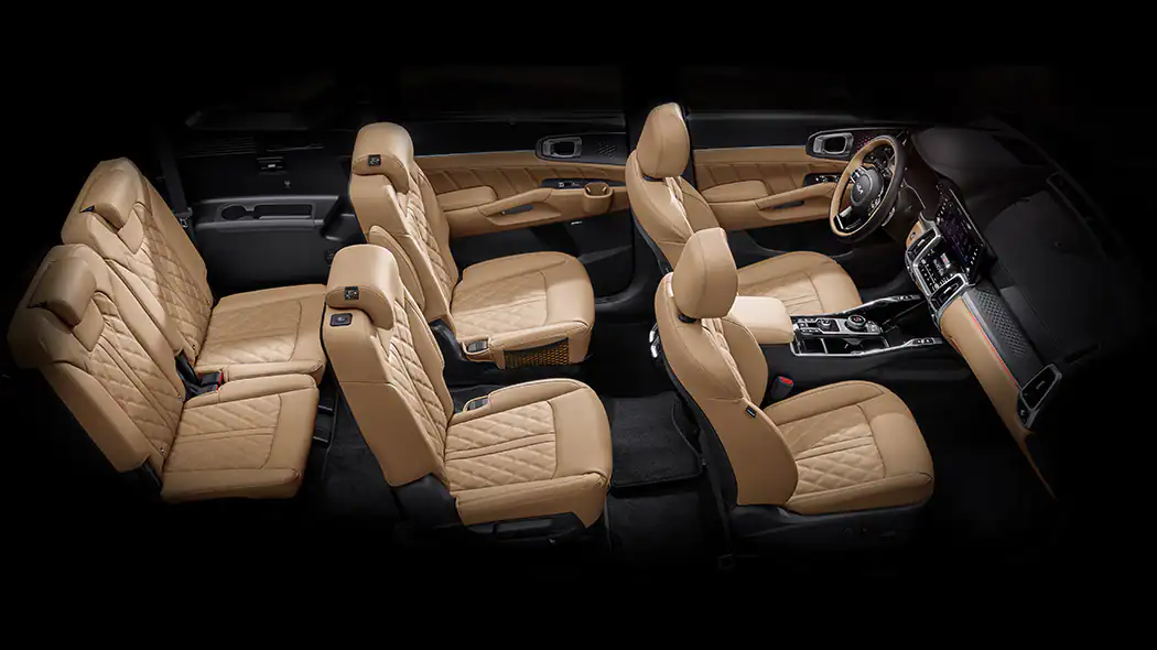 쏘렌토 6인승 브라운 인테리어 적용된 사진 출처 기아차 홈페이지