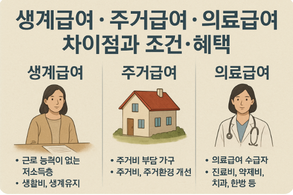 생계급여,주거급여,의료급여 조건과혜택 관련이미지