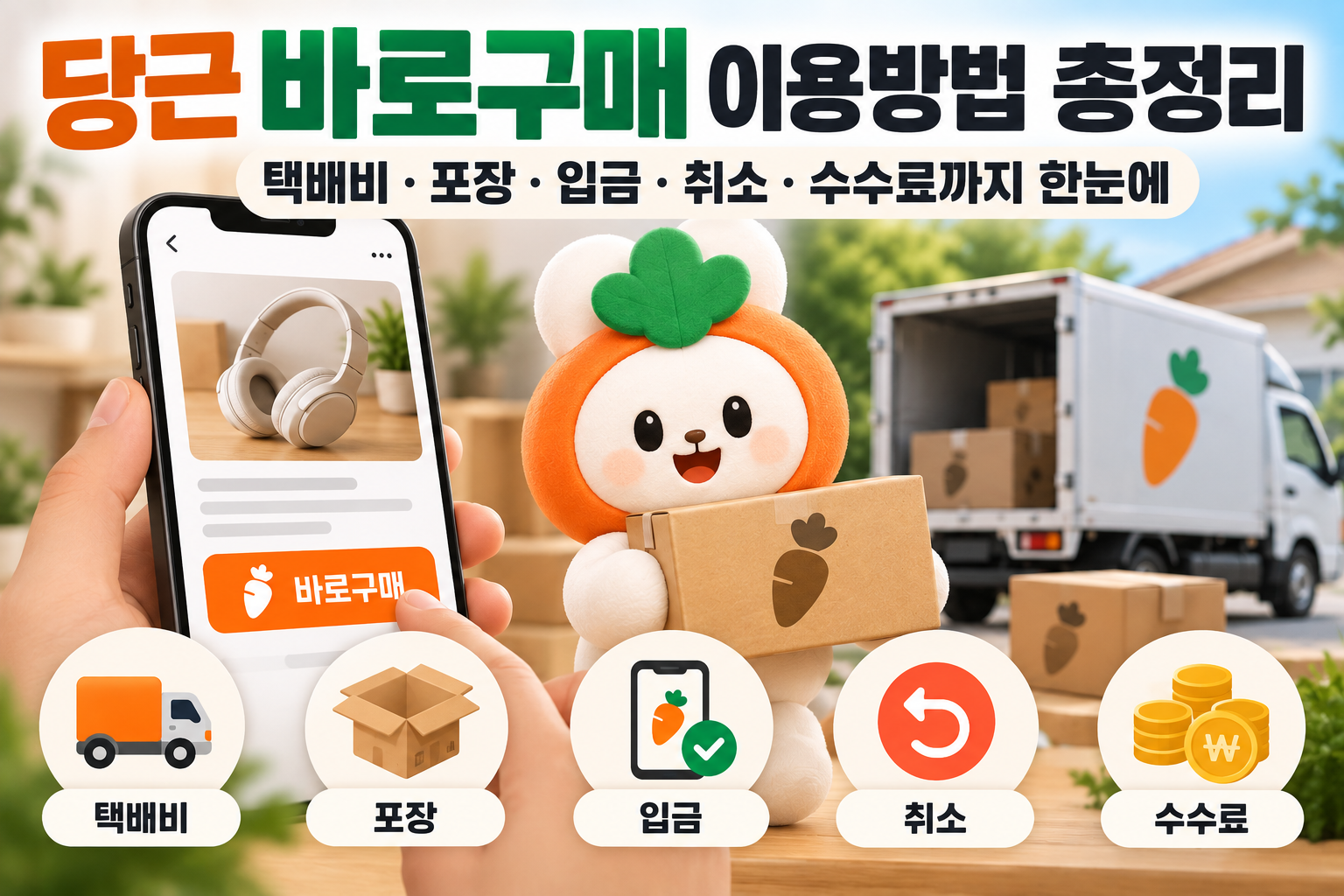 당근 바로구매 이용방법 총정리|택배비·포장·입금·취소·수수료까지 한눈에 관련 사진