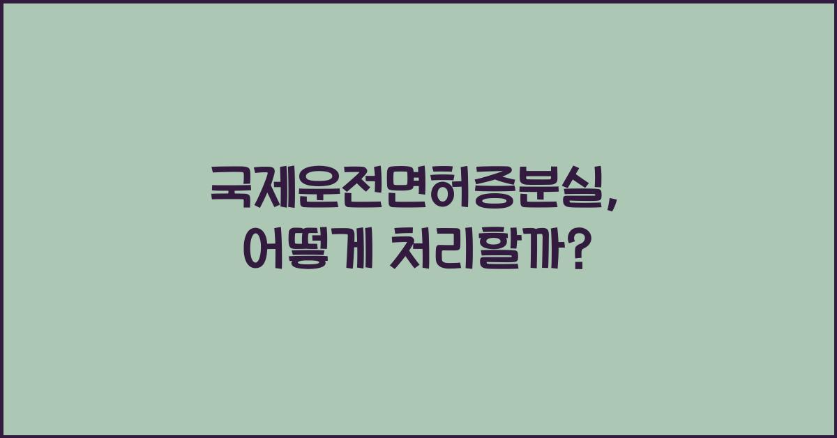 국제운전면허증분실