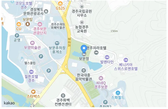 숨은 벚꽃 명소-보문정-지도