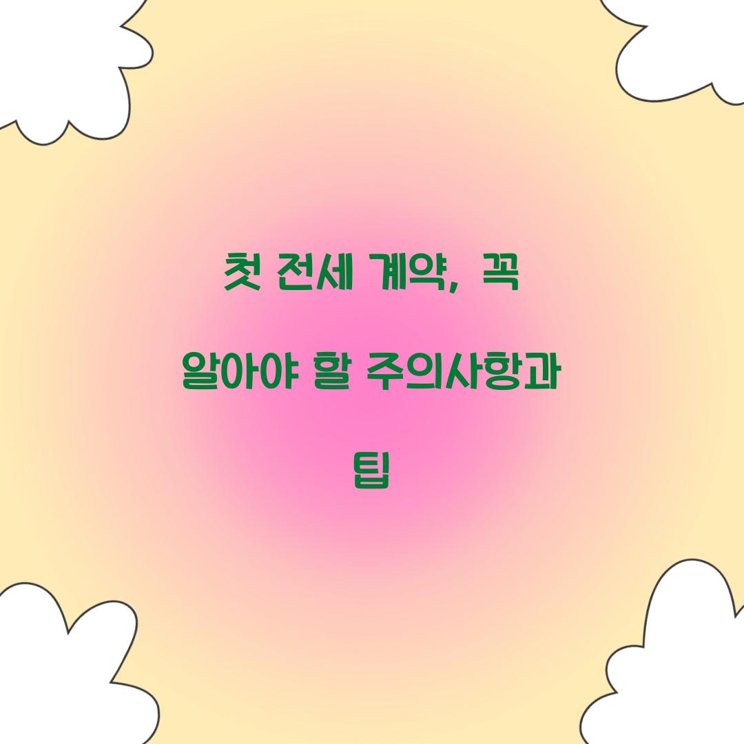 첫 전세 계약