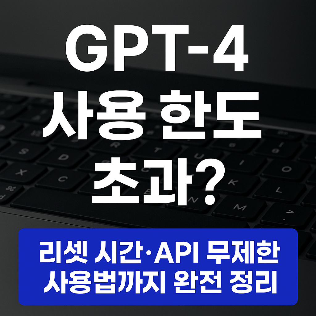 GPT-4 사용 한도 초과 리셋 시간·API 무제한 사용법까지 완전 정리