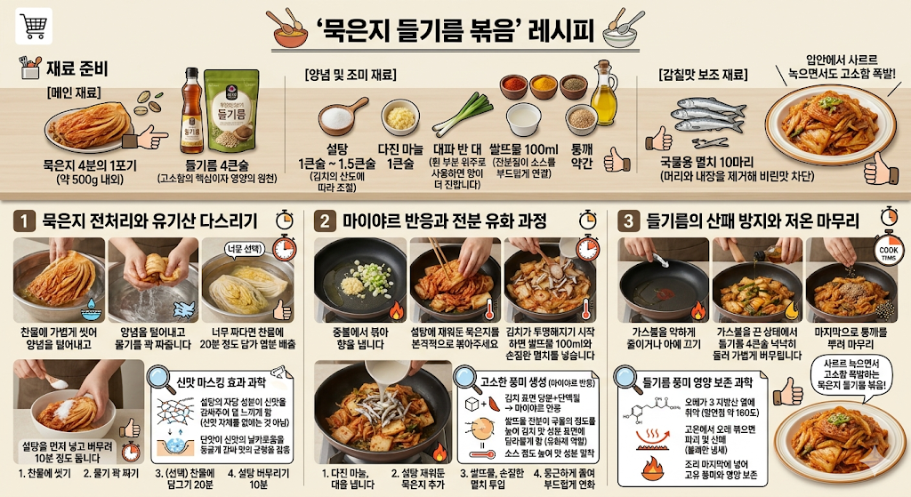 묵은지들기름무침