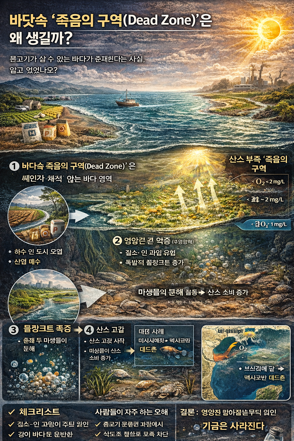 바닷속 ‘죽음의 구역’은 왜 생길까 (데드존의 충격적인 원인)