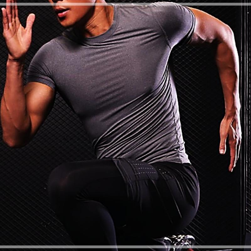 반팔 상의 실외운동복 실내운동복 헬스 사이클 트레이닝복 진그레이