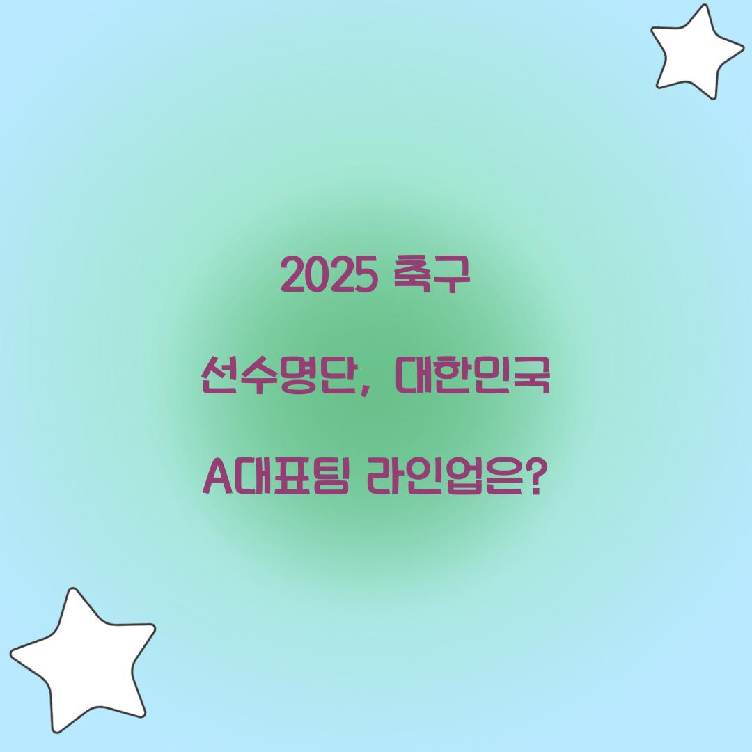 2025 축구 선수명단