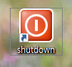 바탕화면에 shutdown 아이콘, 컴퓨터 종료 버튼이 완성된 모습