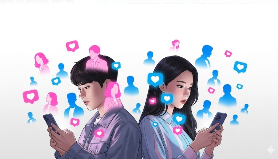 남미새 여미새 휴대폰 보는 장면