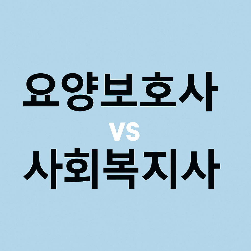 요양보호사와 사회복지사를 비교하는 텍스트 이미지