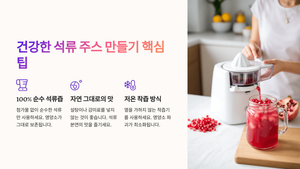 건강한 석류 주스 만들기 핵심 팁
