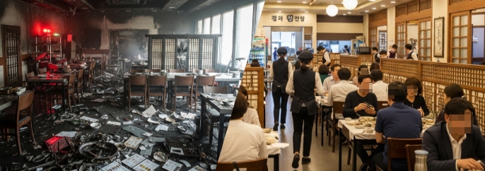 성동구 음식점 화재 청소 전후