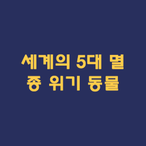 세계의 5대 멸종 위기 동물