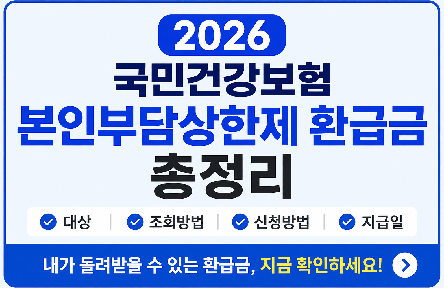 2026 국민건강보험 본인부담상한제 환급금 총정리, 대상·조회·신청방법·지급일