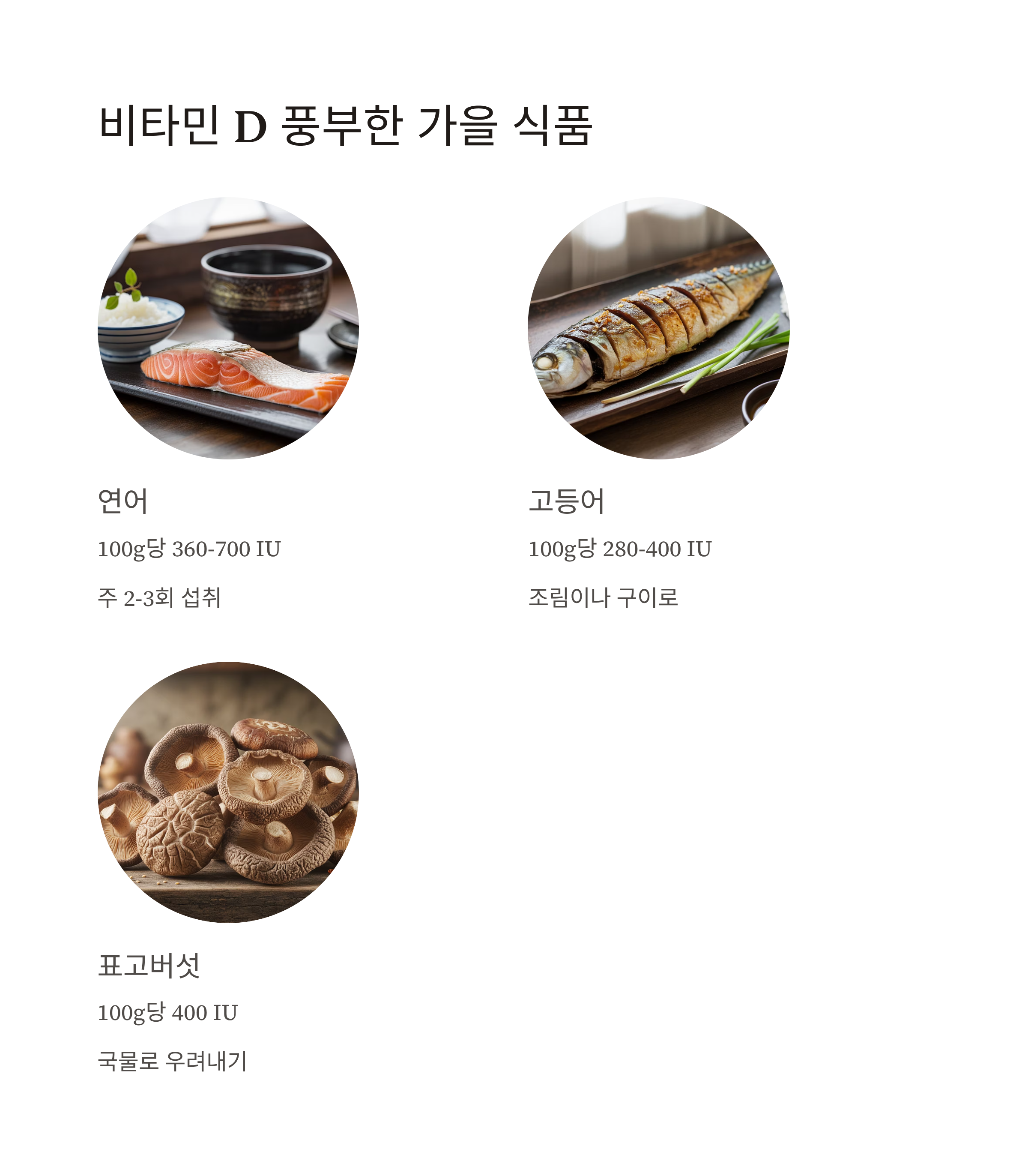 비타민 D 풍부한 가을 식품