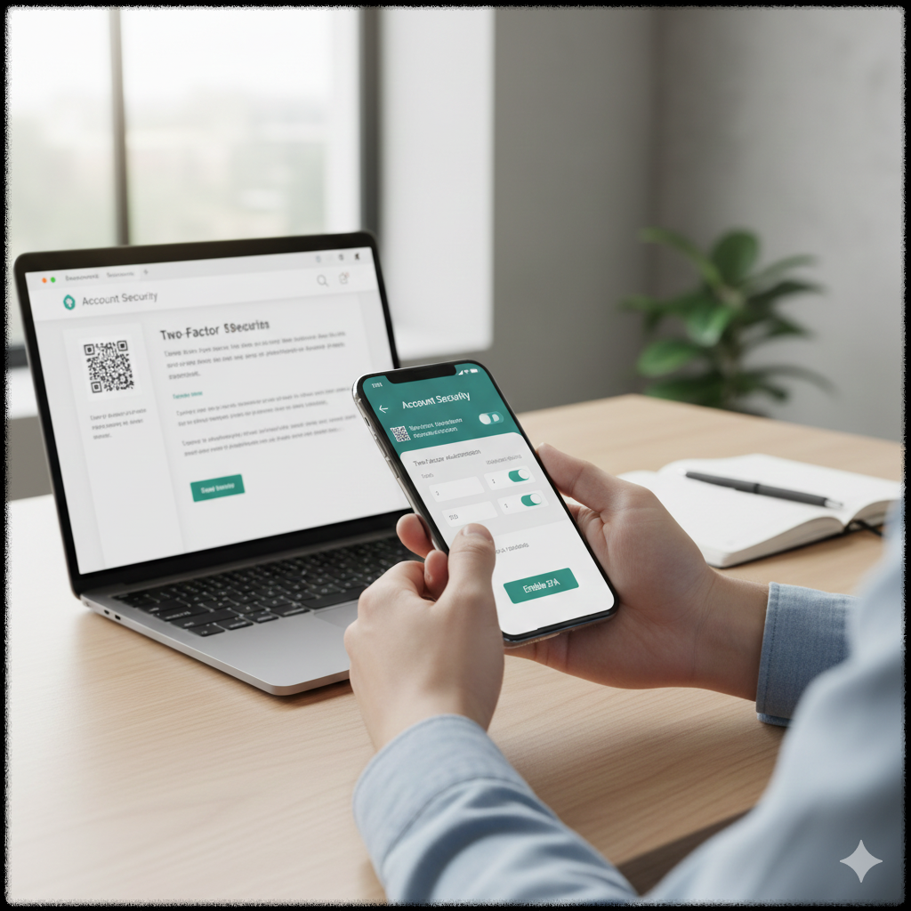 보안 설정을 강화하는 사용자의 모습