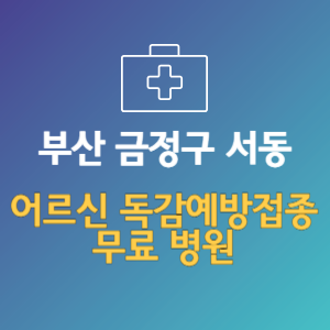 부산 금정구 서동 노인 독감예방접종 무료 병원 (인플루엔자 무료 접종 대상 날짜)
