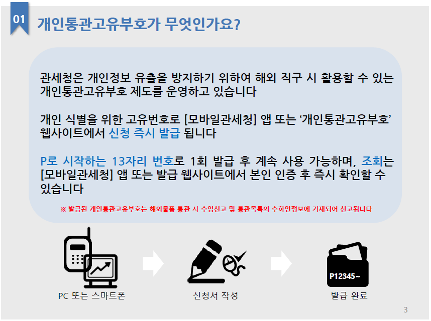 개인통관고유부호 조회 및 발급방법 재발급 안내 바로가기