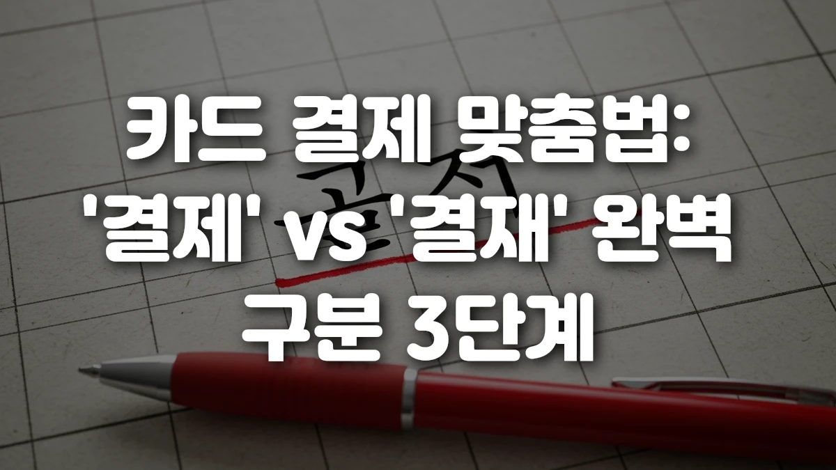 카드 결제 맞춤법 결제 vs 결재 완벽 구분 3단계