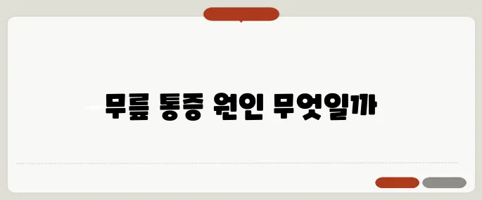 무릎 통증 원인 연골 문제 vs 관절염?