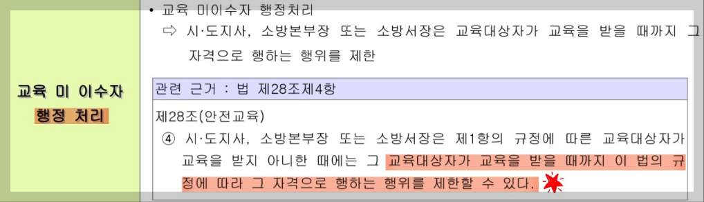 위험물안전관리자 법정교육