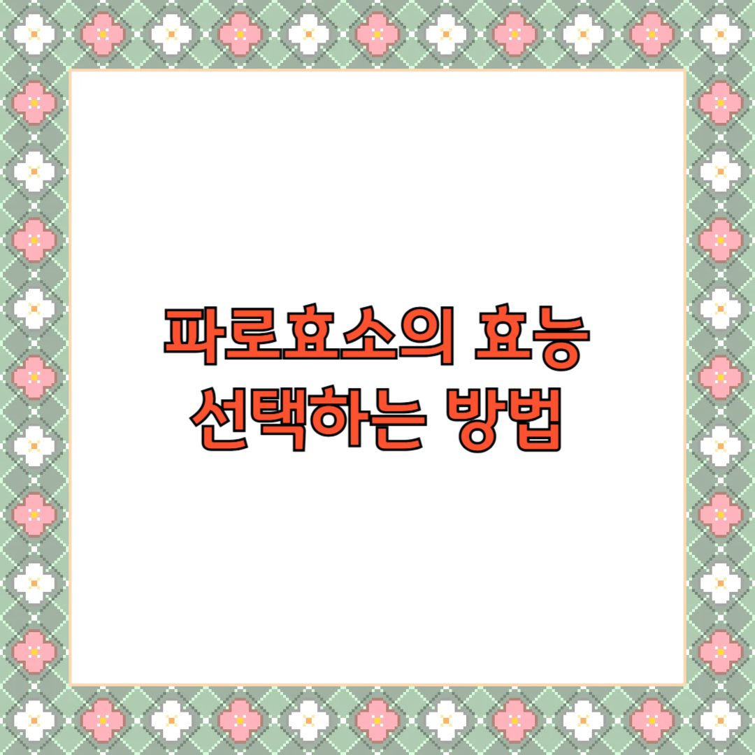 파로효소의 효능 및 효과 선택하는 방법