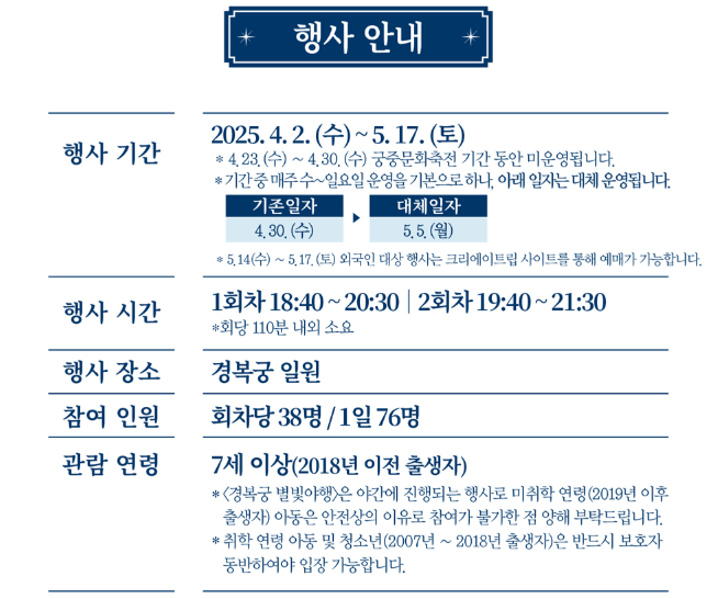 경복궁 별빛야행 티켓 예매