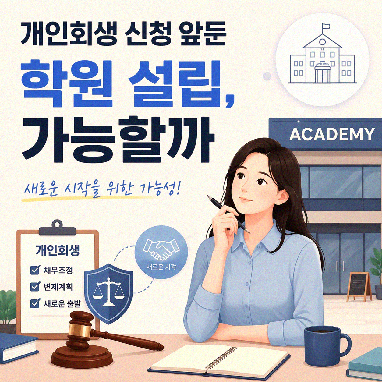 개인회생 준비, 학원 설립 괜찮을까