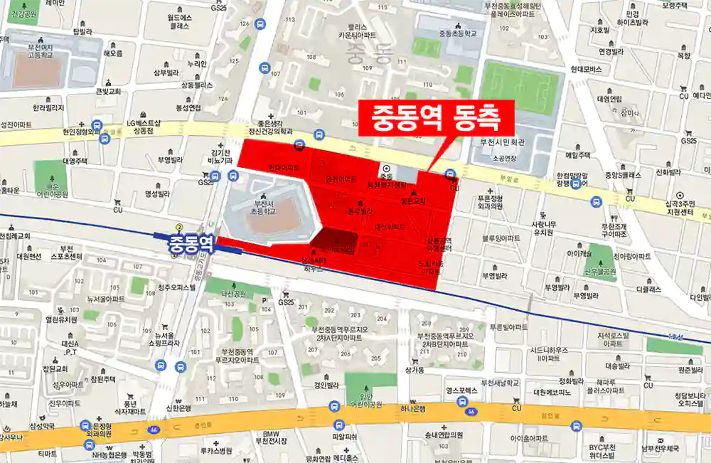부천-중동역-동측위치