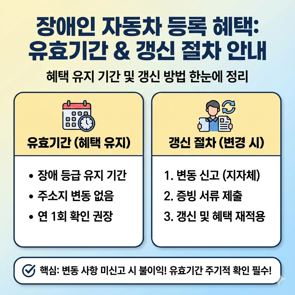장애인 자동차 등록 후 혜택 유효기간과 갱신 절차 안내