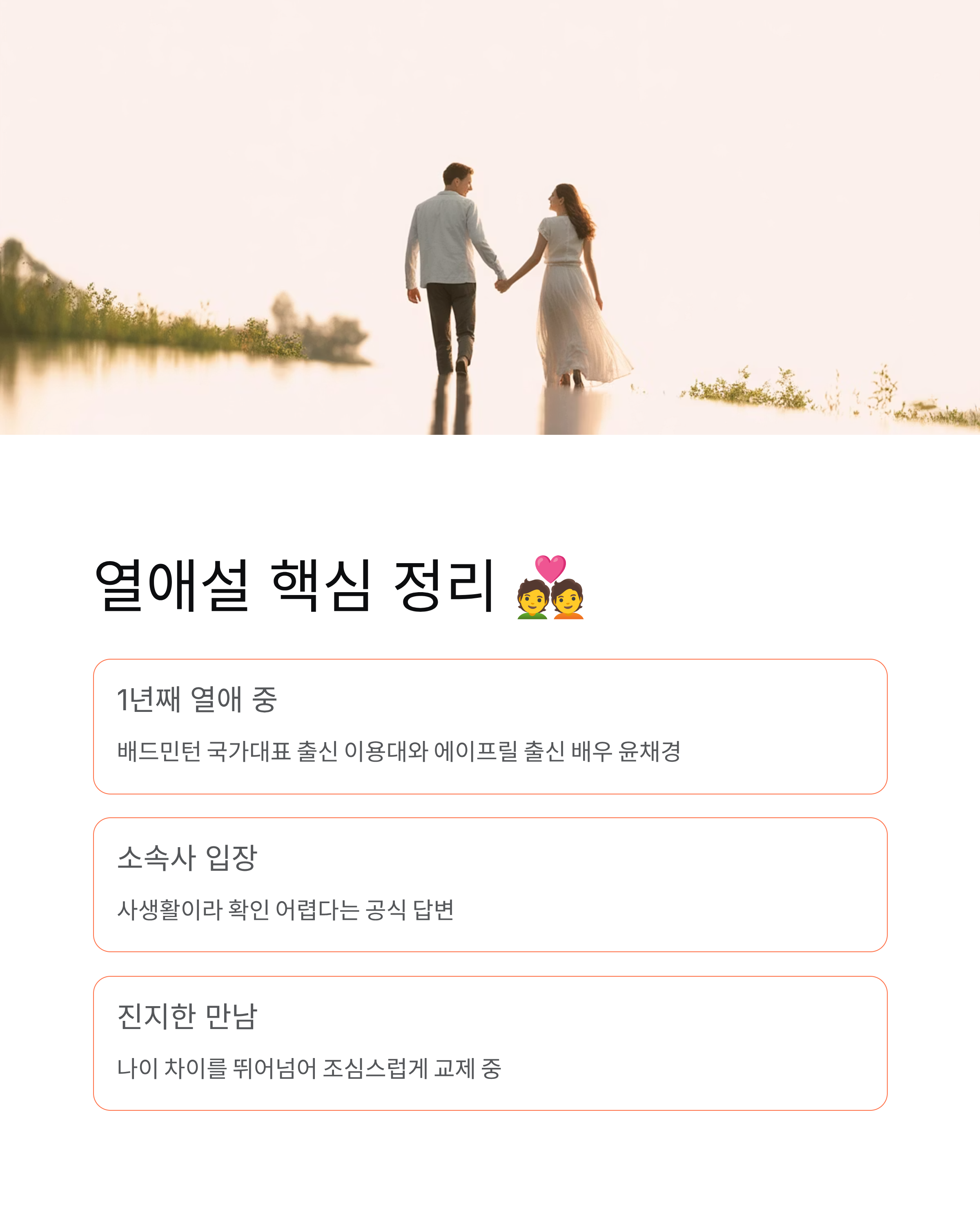 윤채경, 이용대 열애설과 배우로서의 성장 이야기 🌟
