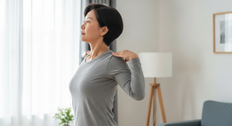 등이 굽는 교정 운동 모습