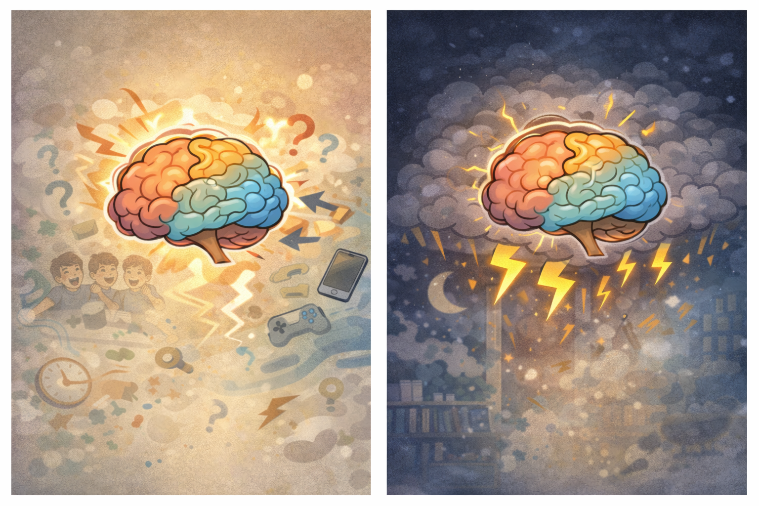 감정과 인지상태의 대비