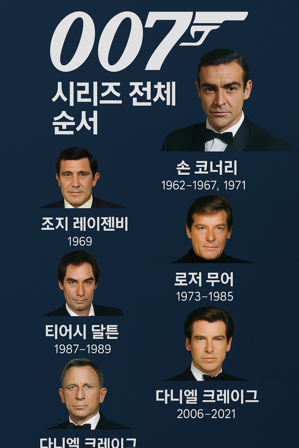 007시리즈 순서