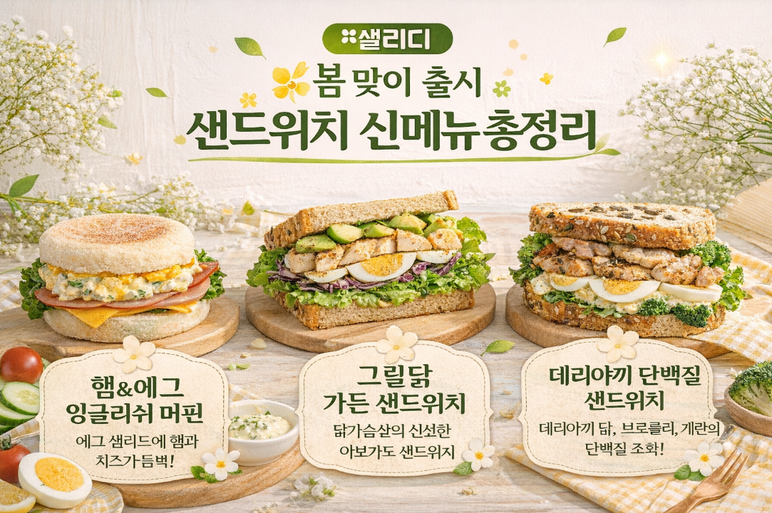 샐러디 봄 맞이 출시 샌드위치 신메뉴 완벽 총정리