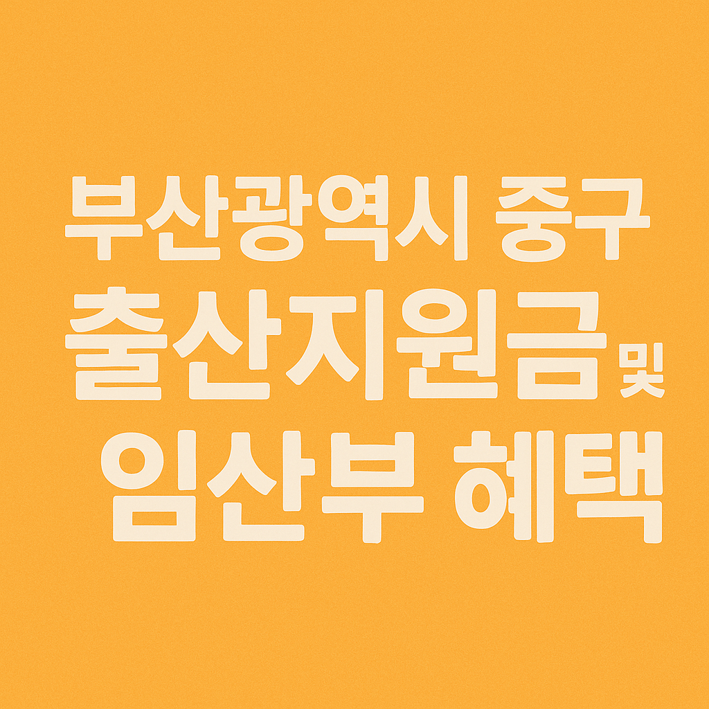 부산광역시 중구 출산지원금 및 임산부 혜택