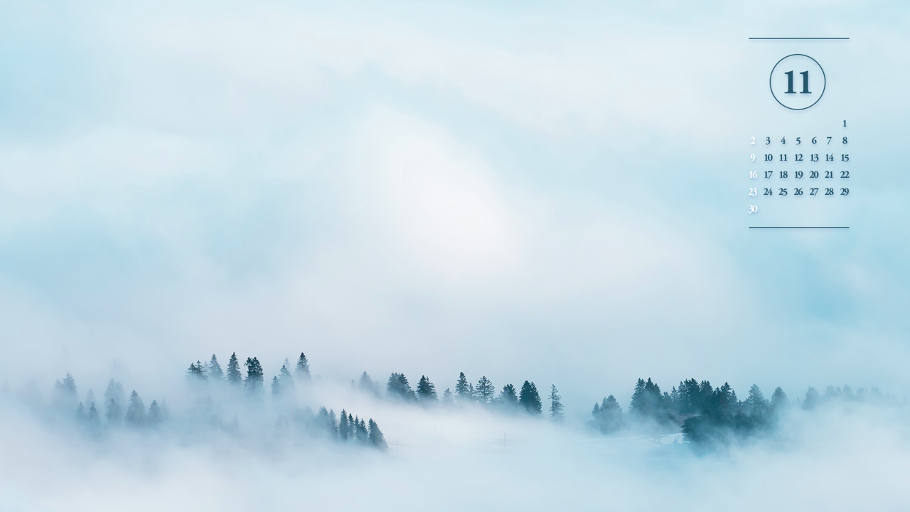 05 짙은 안개 속 산 A - 2025년11월 노트북배경화면