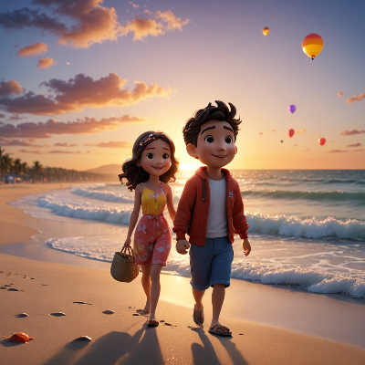 여자 친구와 일출 구경