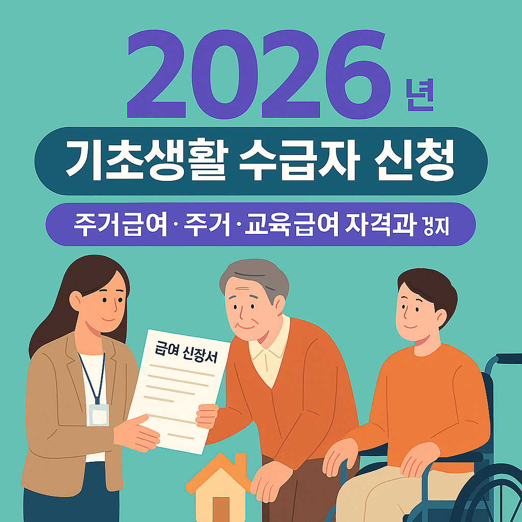 2026년 기초생활수급자 신청 — 생계·의료·주거·교육급여 자격과 부양의무자 최신 정리
