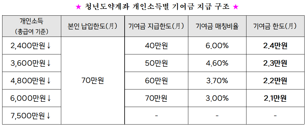 청년도약계좌 정부기여금