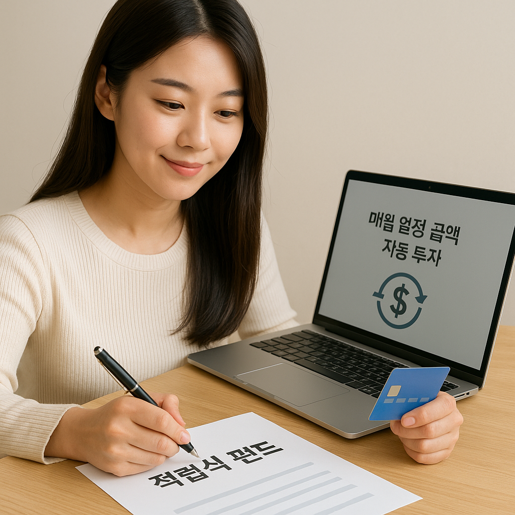 적립식 펀드&amp;#44; 매달 일정 금액 자동 투자로 시작하는 여성 