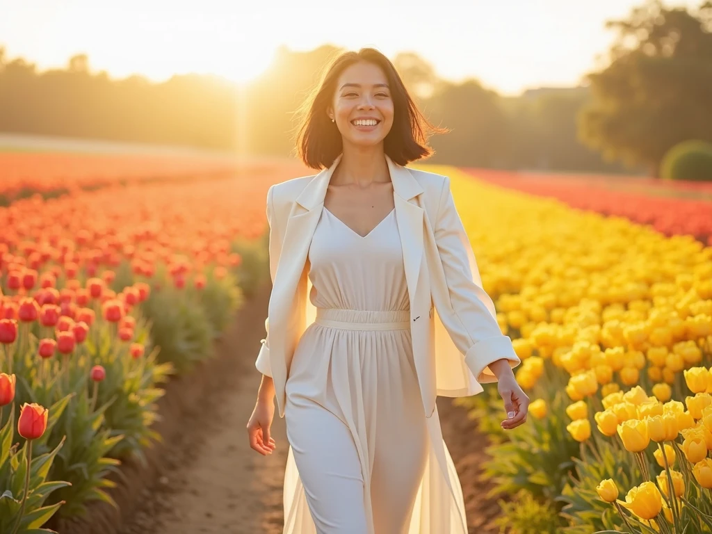 감기 낫고 기분좋아하는 여자
