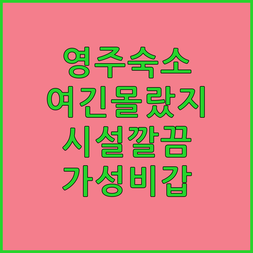 영주 숙소 추천 리스트 위치 좋고 시..