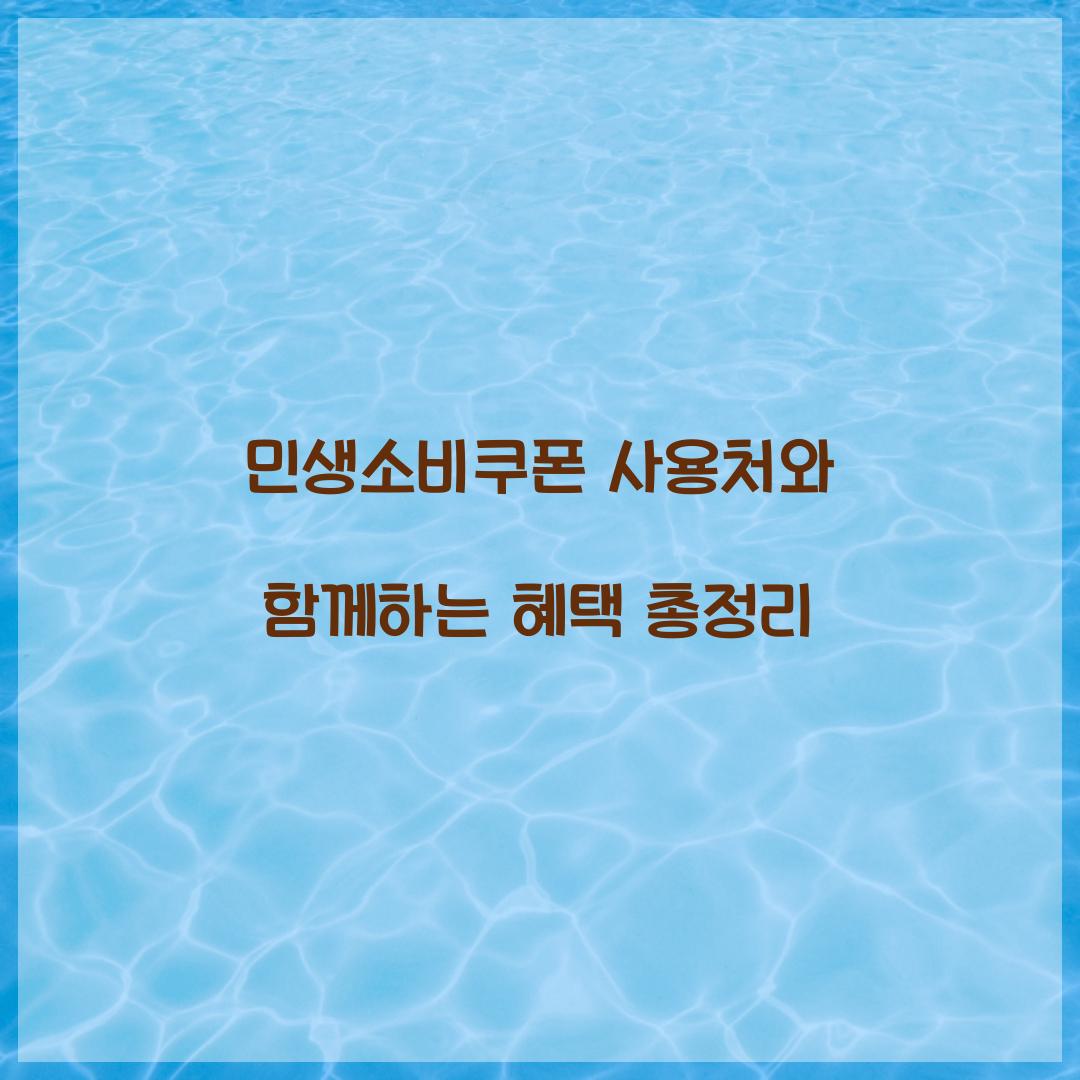 민생소비쿠폰 사용처